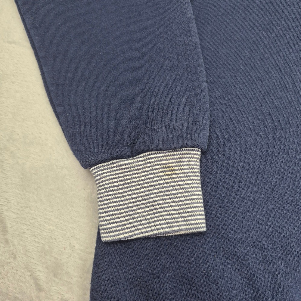 Vintage Michigan Wolverines Sweatshirt Navy Blue Mock Neck Striped Made in USA - Picture 12 of 12